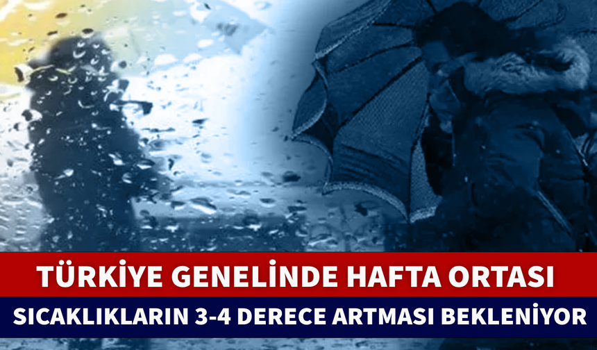 TÜRKİYE GENELİNDE HAFTA ORTASI SICAKLIKLARIN 3-4 DERECE ARTMASI BEKLENİYOR