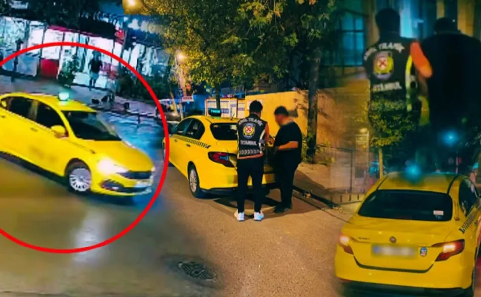 Kadıköy'de drift yapan taksici yakalandı! Ehliyete el, araca men!